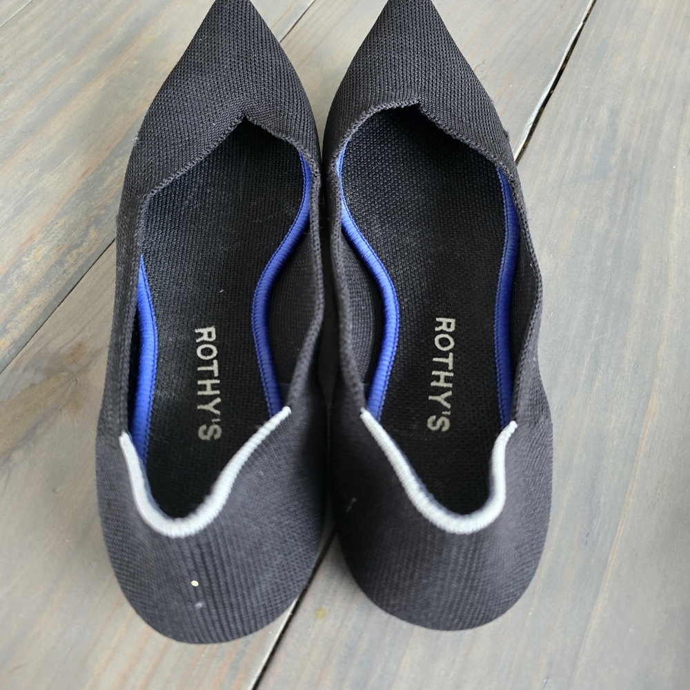 Rothys the point black ballerina flats size 8 - Picture 2 of 10